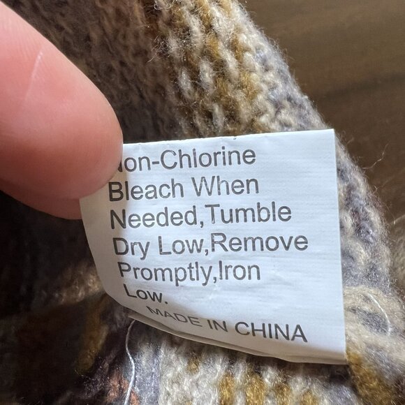 Brown Oversized Whimsigoth Sweater Granola Cottage Indie Boho Chunky Medium - Picture 7 of 9